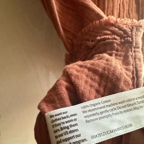 Eileen Fisher Rust Short Sleeve Dress organic cotton - Picture 4 of 5